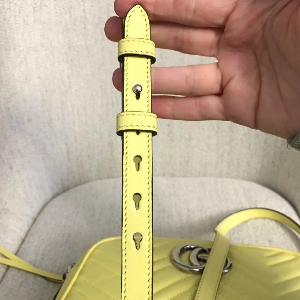 Authentic Gucci Marmont crossbody bag yellow leather - Picture 9 of 13